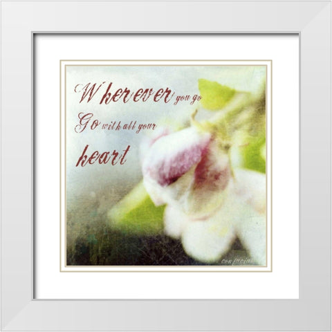 Blossoming Inspiration II White Modern Wood Framed Art Print with Double Matting by Open Journey
