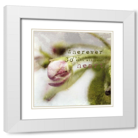 Blossoming Inspiration III White Modern Wood Framed Art Print with Double Matting by Open Journey