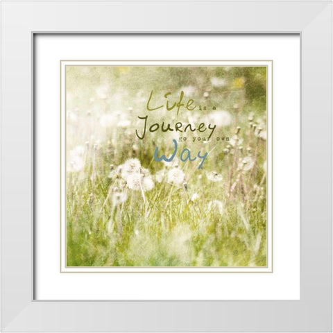 Blossoming Inspiration IV White Modern Wood Framed Art Print with Double Matting by Open Journey