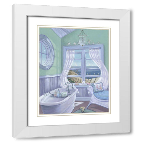 Coastal Breeze II White Modern Wood Framed Art Print with Double Matting by McIntyre, Joelle