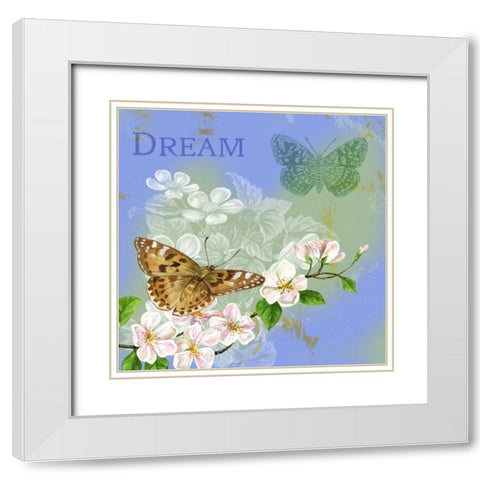Butterflies Inspire II White Modern Wood Framed Art Print with Double Matting by Maday, Jane