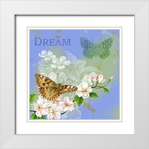 Butterflies Inspire II White Modern Wood Framed Art Print with Double Matting by Maday, Jane