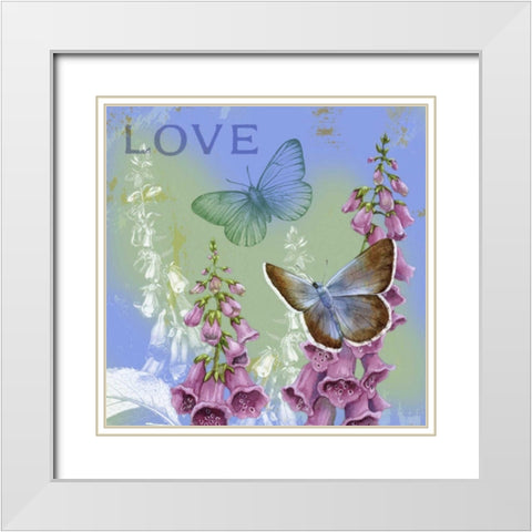 Butterflies Inspire IV White Modern Wood Framed Art Print with Double Matting by Maday, Jane