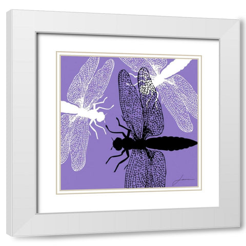 Pop Fly V White Modern Wood Framed Art Print with Double Matting by Burghardt, James