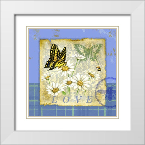 Papillon Plaid I White Modern Wood Framed Art Print with Double Matting by Maday, Jane