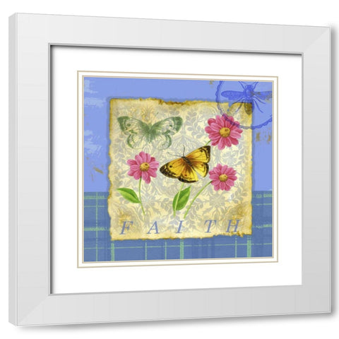 Papillon Plaid II White Modern Wood Framed Art Print with Double Matting by Maday, Jane