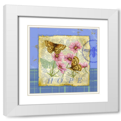 Papillon Plaid III White Modern Wood Framed Art Print with Double Matting by Maday, Jane