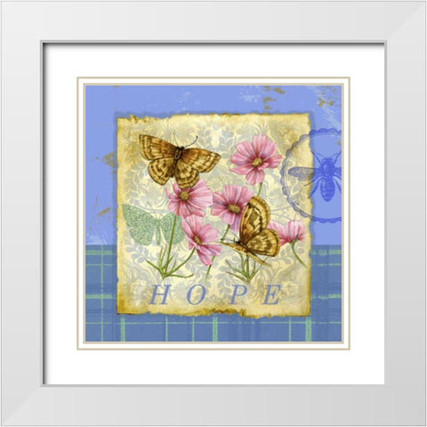Papillon Plaid III White Modern Wood Framed Art Print with Double Matting by Maday, Jane