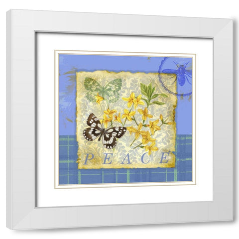 Papillon Plaid IV White Modern Wood Framed Art Print with Double Matting by Maday, Jane
