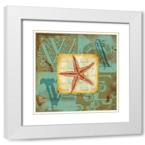 Sand and Surf II White Modern Wood Framed Art Print with Double Matting by Maday, Jane