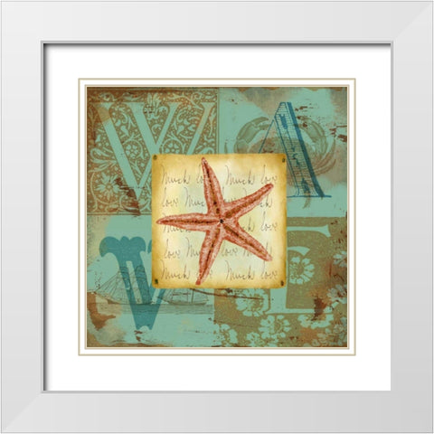 Sand and Surf II White Modern Wood Framed Art Print with Double Matting by Maday, Jane