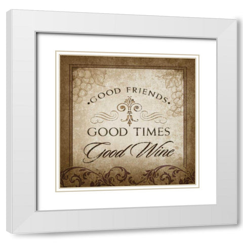Wine Inspiration I White Modern Wood Framed Art Print with Double Matting by Beth Anne Creative