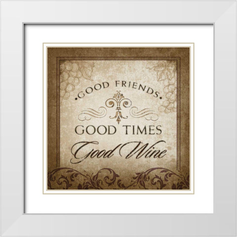 Wine Inspiration I White Modern Wood Framed Art Print with Double Matting by Beth Anne Creative