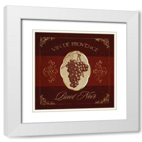 Wine Label IV White Modern Wood Framed Art Print with Double Matting by Beth Anne Creative