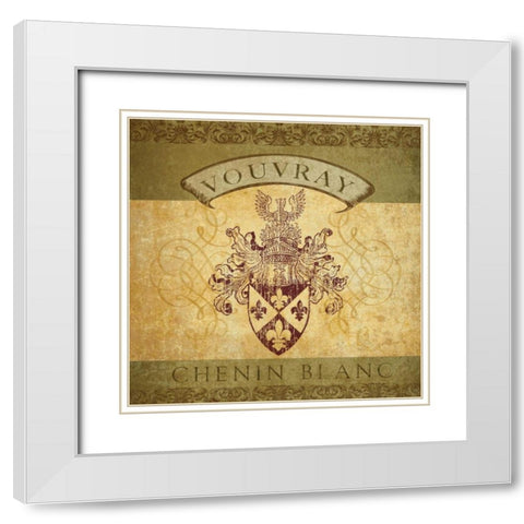 Wine Label V White Modern Wood Framed Art Print with Double Matting by Beth Anne Creative