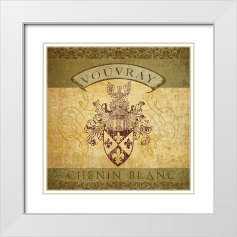 Wine Label V White Modern Wood Framed Art Print with Double Matting by Beth Anne Creative