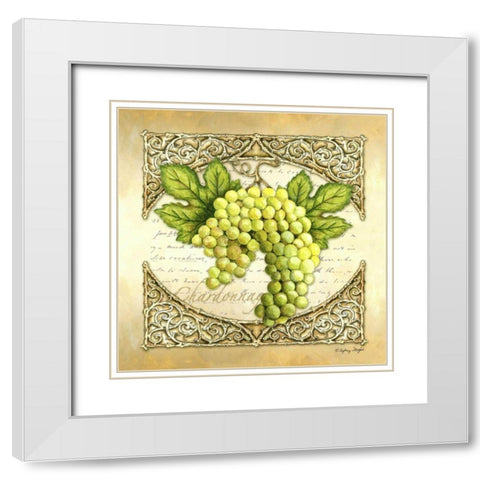 Wine Grapes II White Modern Wood Framed Art Print with Double Matting by Wright, Sydney