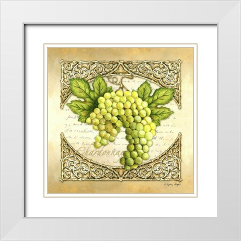 Wine Grapes II White Modern Wood Framed Art Print with Double Matting by Wright, Sydney