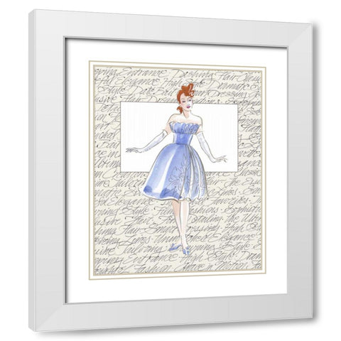 50s Fashion I White Modern Wood Framed Art Print with Double Matting by Della-Piana, Elissa