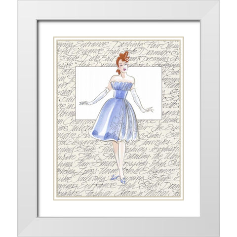 50s Fashion I White Modern Wood Framed Art Print with Double Matting by Della-Piana, Elissa