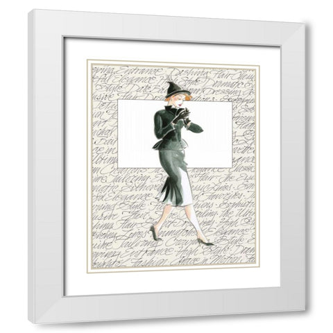 50s Fashion III White Modern Wood Framed Art Print with Double Matting by Della-Piana, Elissa