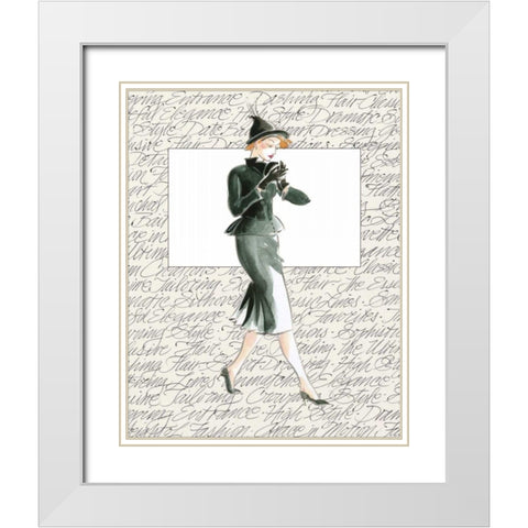 50s Fashion III White Modern Wood Framed Art Print with Double Matting by Della-Piana, Elissa