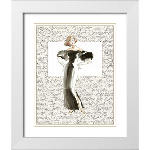 50s Fashion IV White Modern Wood Framed Art Print with Double Matting by Della-Piana, Elissa