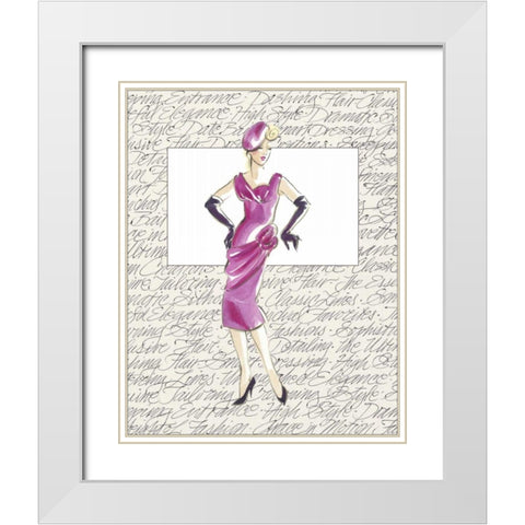 50s Fashion VI White Modern Wood Framed Art Print with Double Matting by Della-Piana, Elissa