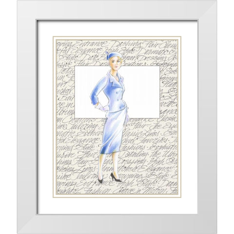 50s Fashion XI White Modern Wood Framed Art Print with Double Matting by Della-Piana, Elissa