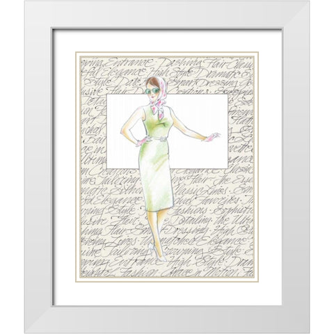 50s Fashion XII White Modern Wood Framed Art Print with Double Matting by Della-Piana, Elissa