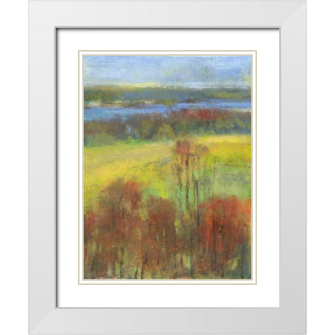 Mountain View II White Modern Wood Framed Art Print with Double Matting by Thomas, H.