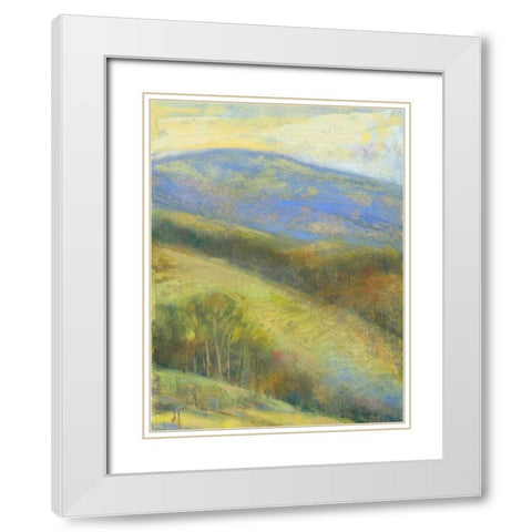 Mountain View III White Modern Wood Framed Art Print with Double Matting by Thomas, H.