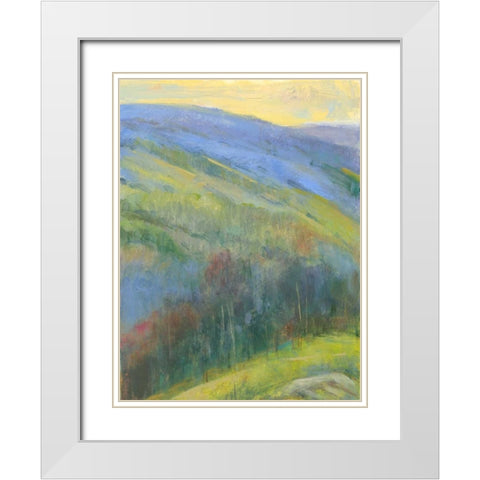Mountain View IV White Modern Wood Framed Art Print with Double Matting by Thomas, H.