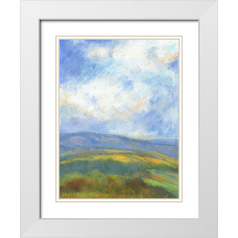 Mountain View V White Modern Wood Framed Art Print with Double Matting by Thomas, H.