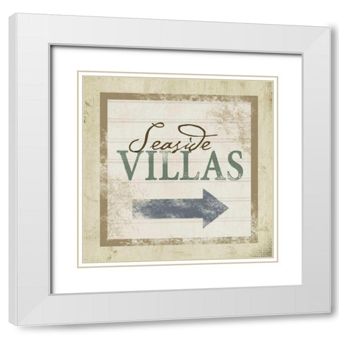 Beach Sign VIII White Modern Wood Framed Art Print with Double Matting by Beth Anne Creative