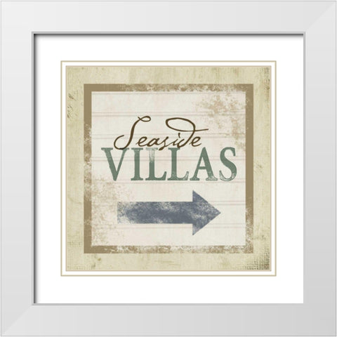 Beach Sign VIII White Modern Wood Framed Art Print with Double Matting by Beth Anne Creative