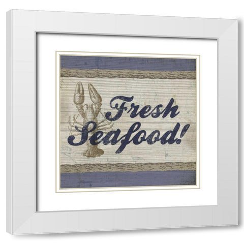 Beach Sign XII White Modern Wood Framed Art Print with Double Matting by Beth Anne Creative