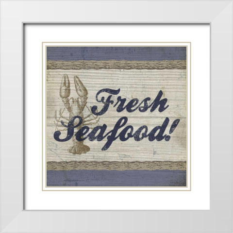 Beach Sign XII White Modern Wood Framed Art Print with Double Matting by Beth Anne Creative