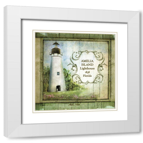 Florida Lighthouse I White Modern Wood Framed Art Print with Double Matting by Beth Anne Creative