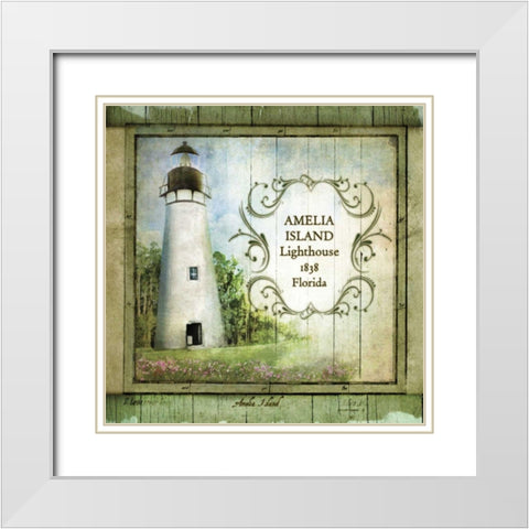 Florida Lighthouse I White Modern Wood Framed Art Print with Double Matting by Beth Anne Creative