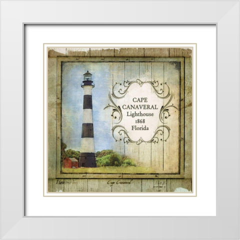 Florida Lighthouse II White Modern Wood Framed Art Print with Double Matting by Beth Anne Creative