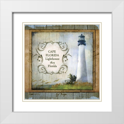 Florida Lighthouse III White Modern Wood Framed Art Print with Double Matting by Beth Anne Creative