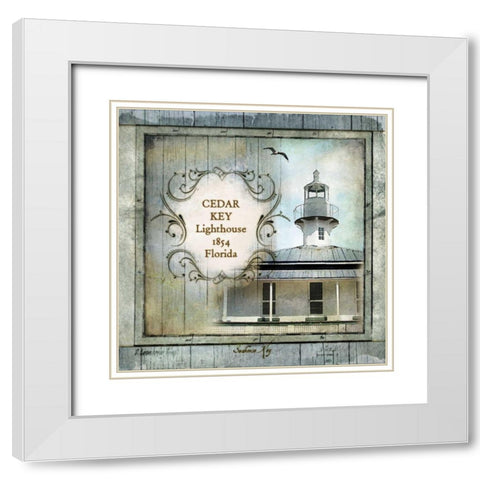 Florida Lighthouse IV White Modern Wood Framed Art Print with Double Matting by Beth Anne Creative