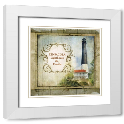 Florida Lighthouse VII White Modern Wood Framed Art Print with Double Matting by Beth Anne Creative
