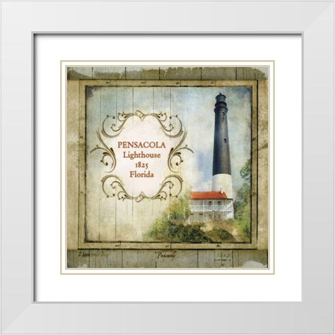 Florida Lighthouse VII White Modern Wood Framed Art Print with Double Matting by Beth Anne Creative