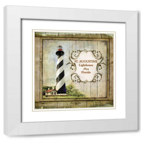 Florida Lighthouse IX White Modern Wood Framed Art Print with Double Matting by Beth Anne Creative
