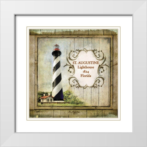 Florida Lighthouse IX White Modern Wood Framed Art Print with Double Matting by Beth Anne Creative