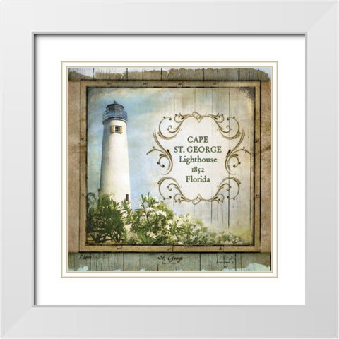 Florida Lighthouse X White Modern Wood Framed Art Print with Double Matting by Beth Anne Creative