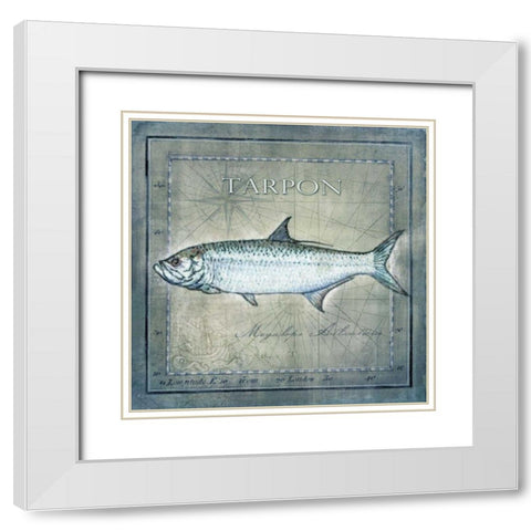 Ocean Fish X White Modern Wood Framed Art Print with Double Matting by Beth Anne Creative