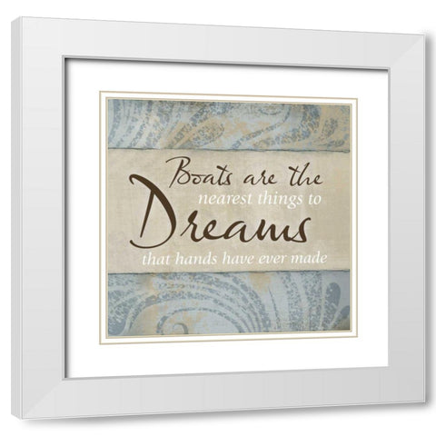 Coastal Inspiration I White Modern Wood Framed Art Print with Double Matting by Beth Anne Creative